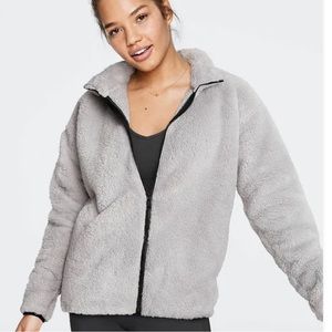 💕NWT Pink VS Teddy Full Zip Fleece Comfy Sz L💕